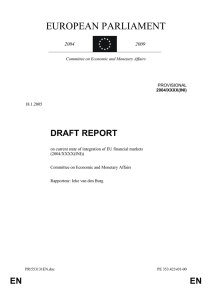 EUROPEAN PARLIAMENT DRAFT REPORT 2004 2009