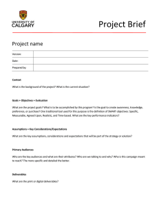 Project Brief Project name