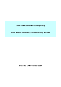 Inter-Institutional Monitoring Group Third Report monitoring the Lamfalussy Process