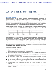 An “EMU Bond Fund” Proposal EUROPEAN LEAGUE FOR ECONOMIC CO-OPERATION Executive Summary
