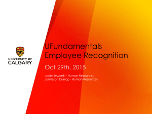UFundamentals Employee Recognition Oct 29th, 2015 Jodie Jeworski - Human Resources