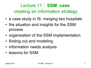 SSM  case creating an information strategy