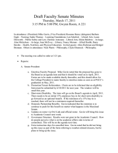 Draft Faculty Senate Minutes Thursday, March 17, 2011