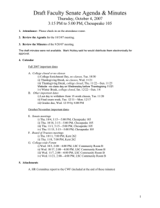 Draft Faculty Senate Agenda &amp; Minutes Thursday, October 4, 2007