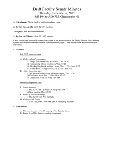 Draft Faculty Senate Minutes Thursday, December 6, 2007