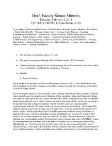 Draft Faculty Senate Minutes Thursday, February 4, 2011