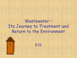 Wastewater – Its Journey to Treatment and Return to the Environment ESI