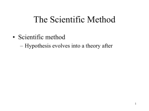 The Scientific Method • Scientific method 1