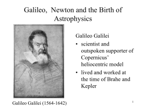 Galileo,  Newton and the Birth of Astrophysics