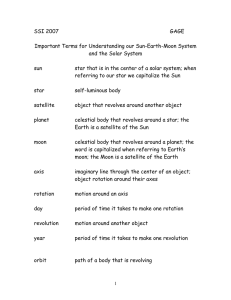 SSI 2007  GAGE Important Terms for Understanding our Sun-Earth-Moon System