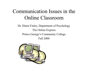 Communication Issues in the Online Classroom
