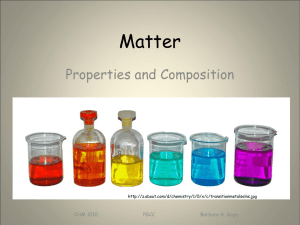 Matter Properties and Composition