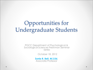 Opportunities for Undergraduate Students