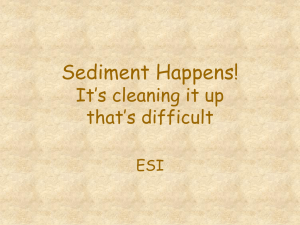 Sediment Happens! It’s cleaning it up that’s difficult ESI