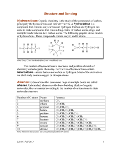 Structure and Bonding  Hydrocarbons