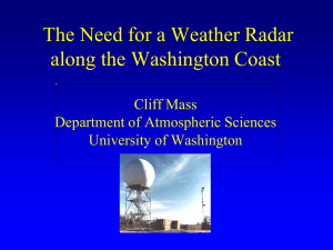 The Need for a Weather Radar along the Washington Coast Cliff Mass