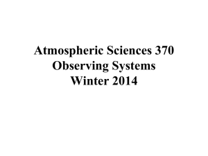 Atmospheric Sciences 370 Observing Systems Winter 2014