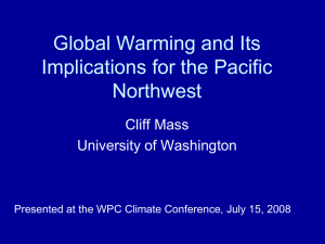 Global Warming and Its Implications for the Pacific Northwest Cliff Mass