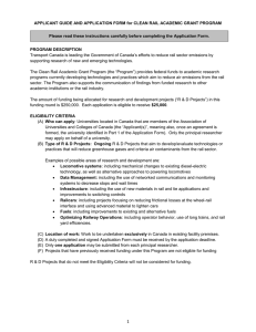 APPLICANT GUIDE AND APPLICATION FORM for CLEAN RAIL ACADEMIC GRANT... Please read these instructions carefully before completing the Application Form.