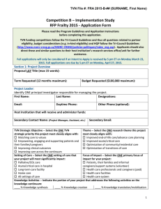 Competition B – Implementation Study RFP Frailty 2015 - Application Form