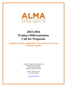 2015-2016 Product Differentiation Call for Proposals