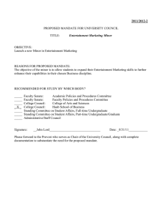 2011/2012-2  PROPOSED MANDATE FOR UNIVERSITY COUNCIL TITLE: