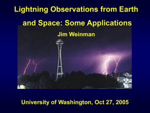 Lightning Observations from Earth and Space: Some Applications Jim Weinman