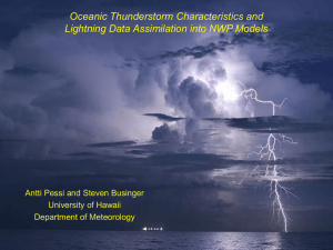 Oceanic Thunderstorm Characteristics and Lightning Data Assimilation into NWP Models