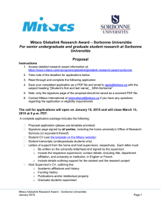– Sorbonne Universités Mitacs Globalink Research Award Proposal