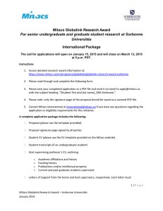 Mitacs Globalink Research Award International Package Universités