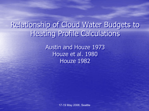 Relationship of Cloud Water Budgets to Heating Profile Calculations