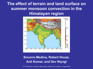 The effect of terrain and land surface on Himalayan region