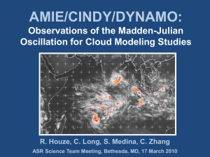AMIE/CINDY/DYNAMO: Observations of the Madden-Julian Oscillation for Cloud Modeling Studies