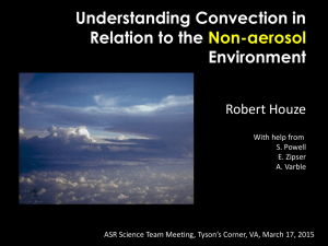 Understanding Convection in Relation to the Environment Non-aerosol