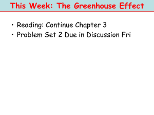 This Week: The Greenhouse Effect • Reading: Continue Chapter 3