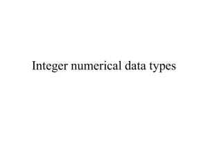 Integer numerical data types
