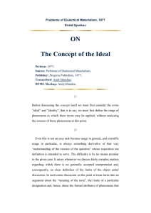 ON The Concept of the Ideal