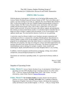 The OSU Literacy Studies Working Group of  Newsletter