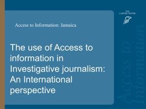 The use of Access to information in Investigative journalism: An International