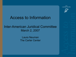 Access to Information Inter-American Juridical Committee March 2, 2007
