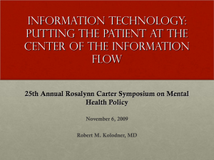 Information Technology: Putting the Patient at the Center of the Information Flow