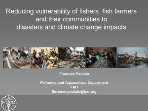 Reducing vulnerability of fishers, fish farmers and their communities to