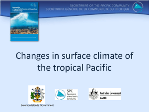 Changes in surface climate of the tropical Pacific  Solomon Islands Government