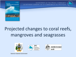 Projected changes to coral reefs, mangroves and seagrasses Solomon Islands Government