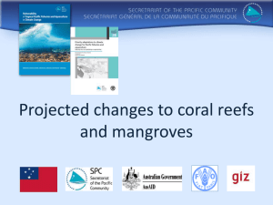 Projected changes to coral reefs and mangroves