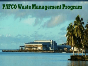 Pafco Waste Management Program Add Pafco Picture here… 