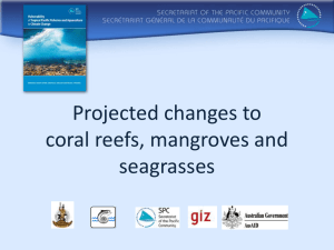 Projected changes to coral reefs, mangroves and seagrasses
