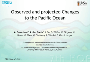 Observed and projected Changes to the Pacific Ocean