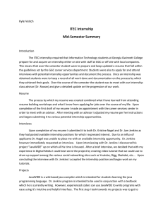 ITEC Internship Mid-Semester Summary Kyle Veitch