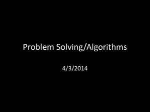 Problem Solving/Algorithms 4/3/2014